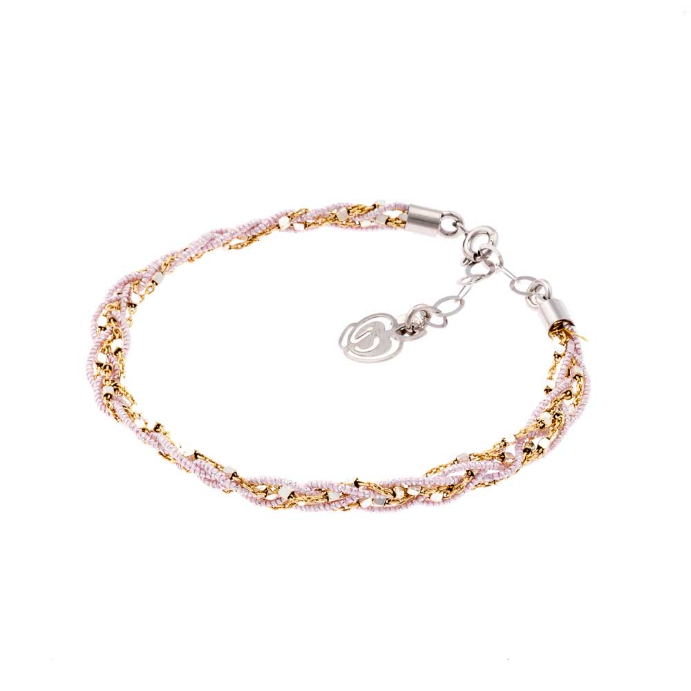 bracciale intrecci rosa ed oro