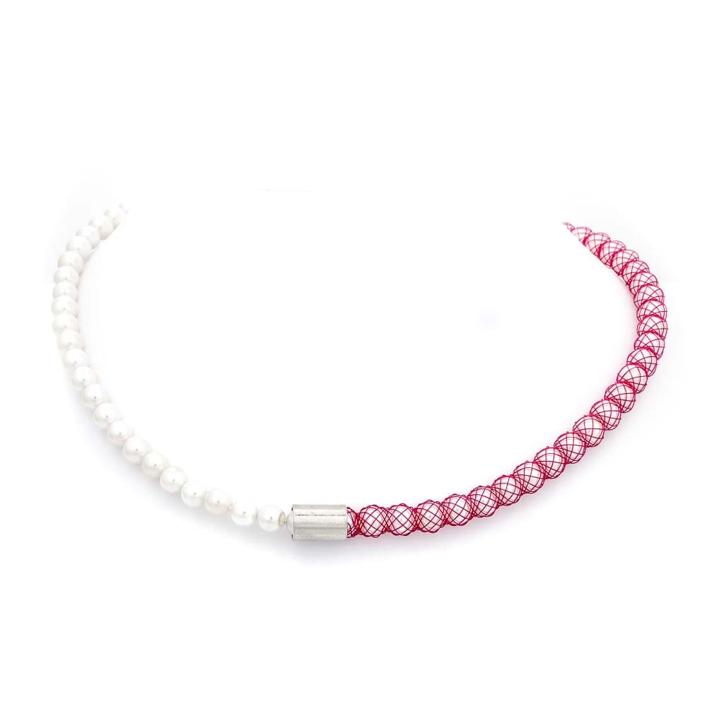 Collana Bordeaux e perle